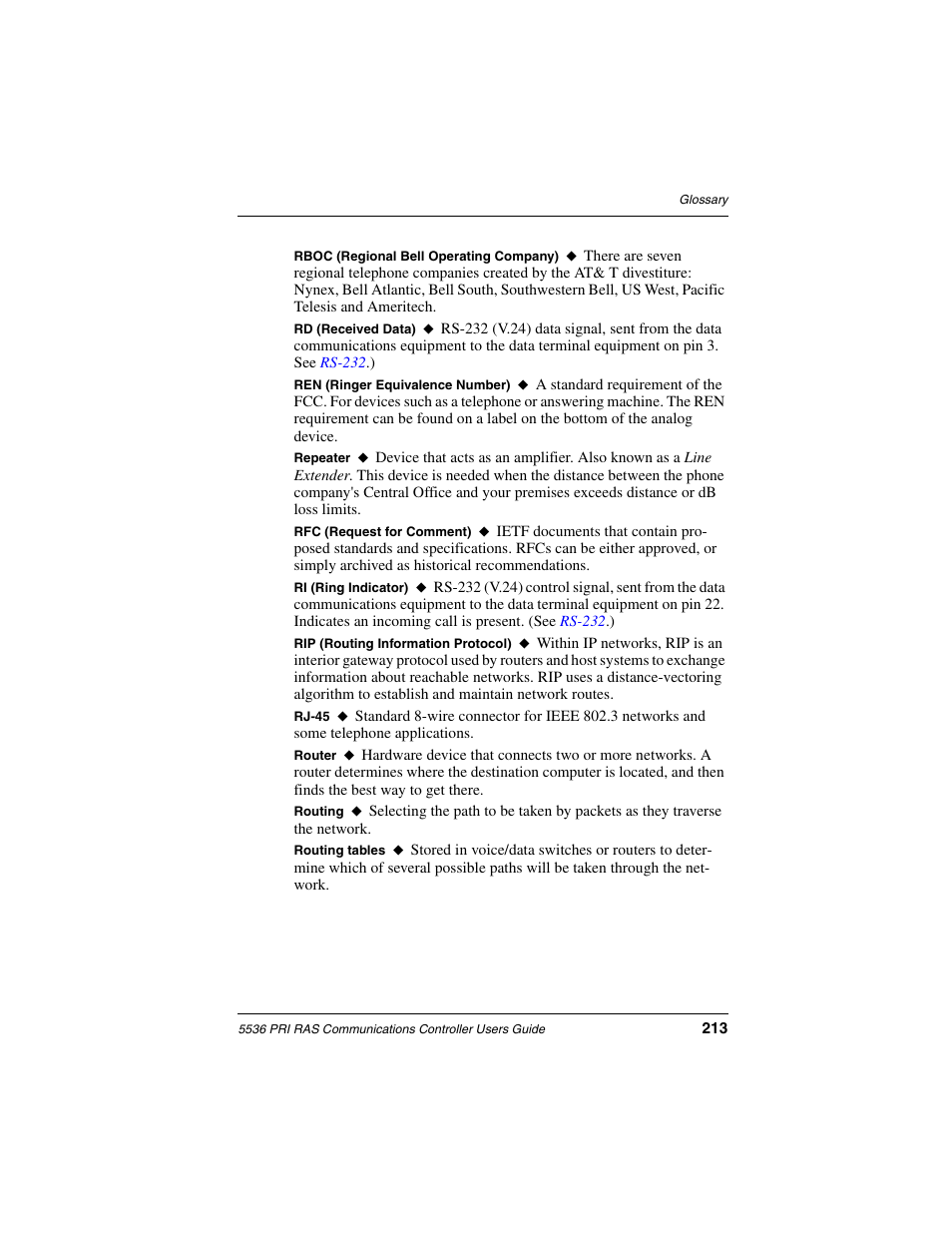 Interphase Tech RAS Communications Controller 5536 User Manual | Page 233 / 244