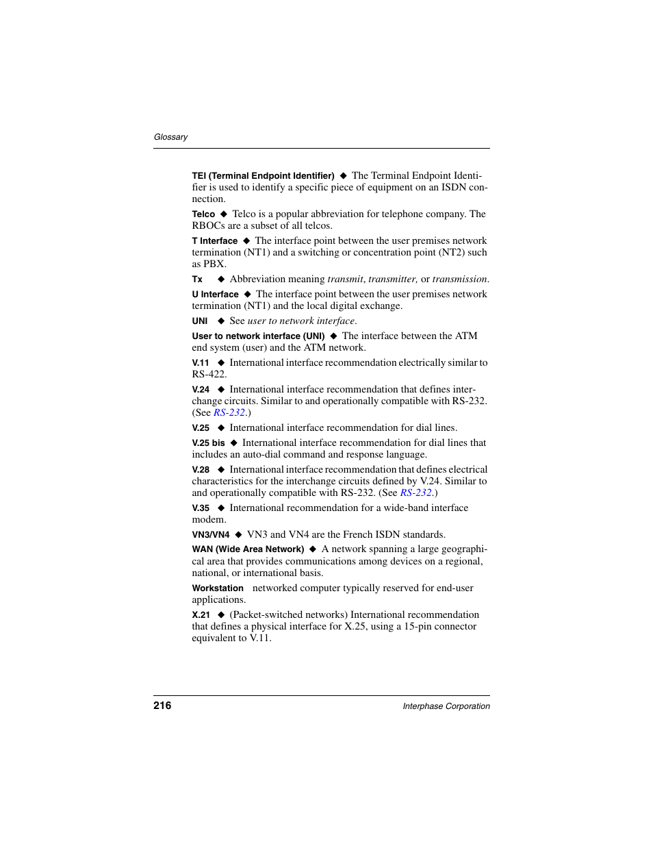 Interphase Tech RAS Communications Controller 5536 User Manual | Page 236 / 244