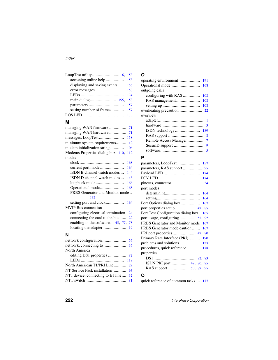 Interphase Tech RAS Communications Controller 5536 User Manual | Page 242 / 244