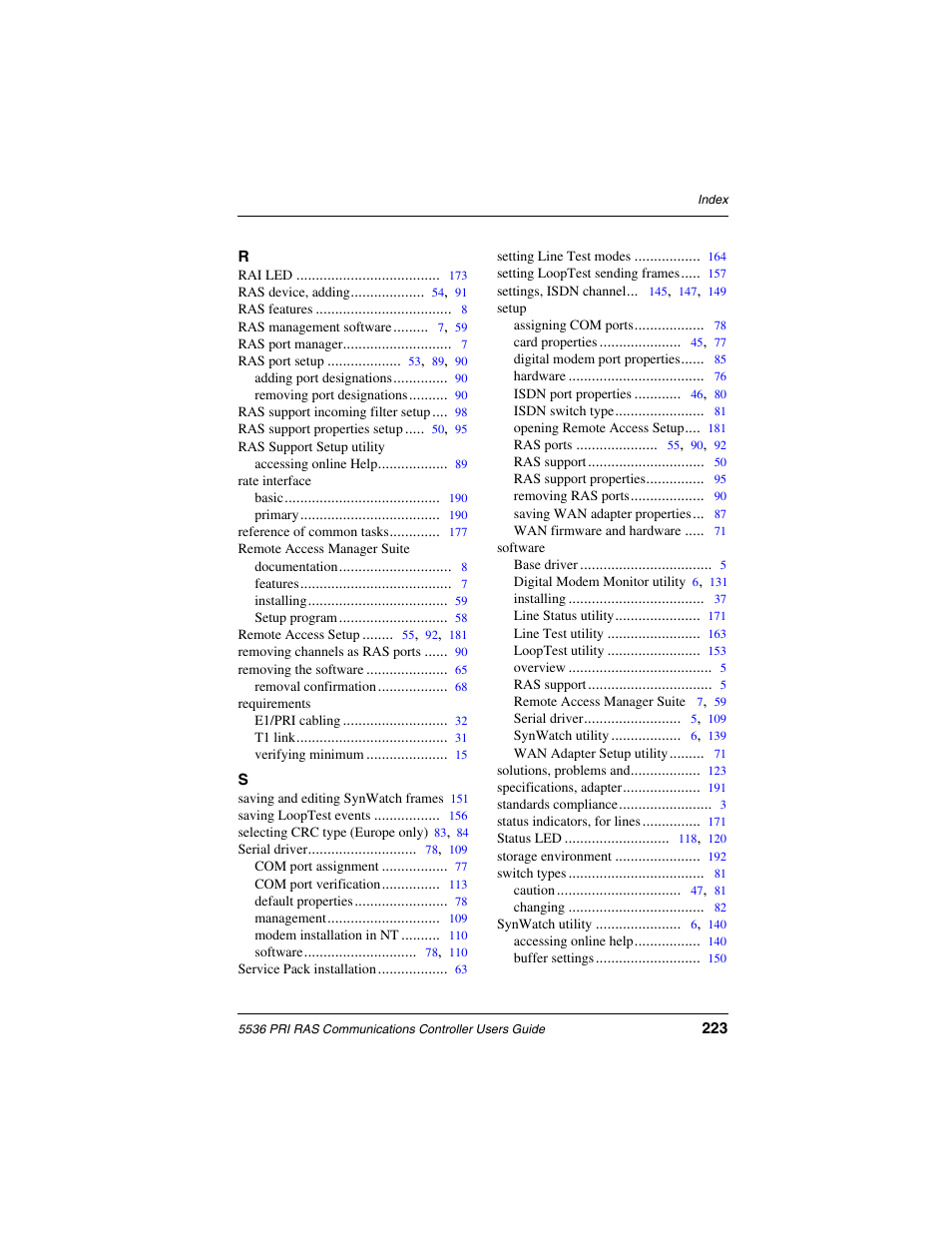 Interphase Tech RAS Communications Controller 5536 User Manual | Page 243 / 244