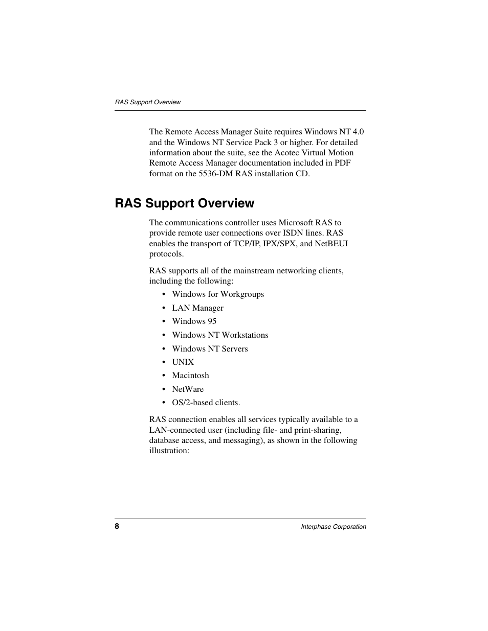 Ras support overview | Interphase Tech RAS Communications Controller 5536 User Manual | Page 28 / 244