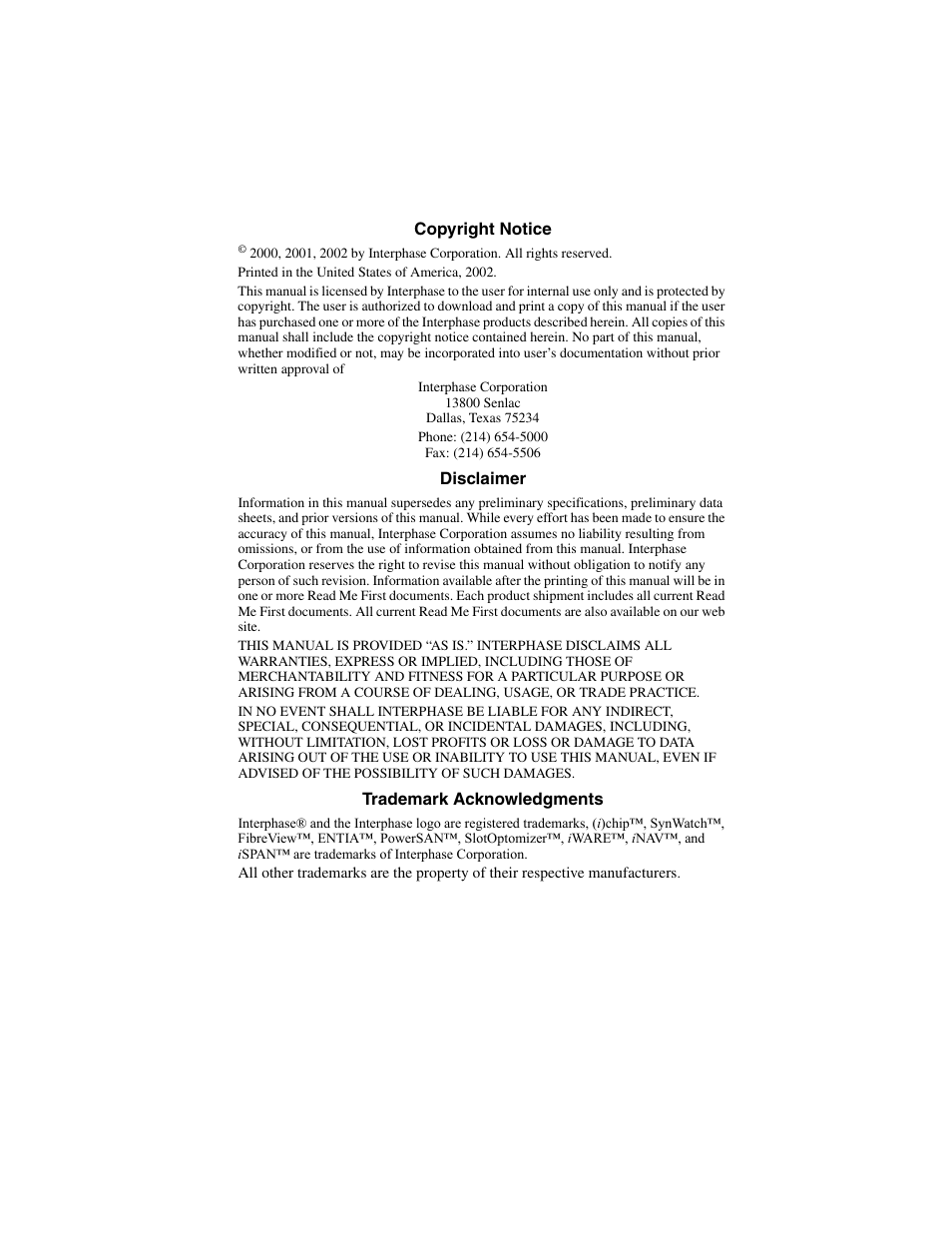 Interphase Tech RAS Communications Controller 5536 User Manual | Page 3 / 244