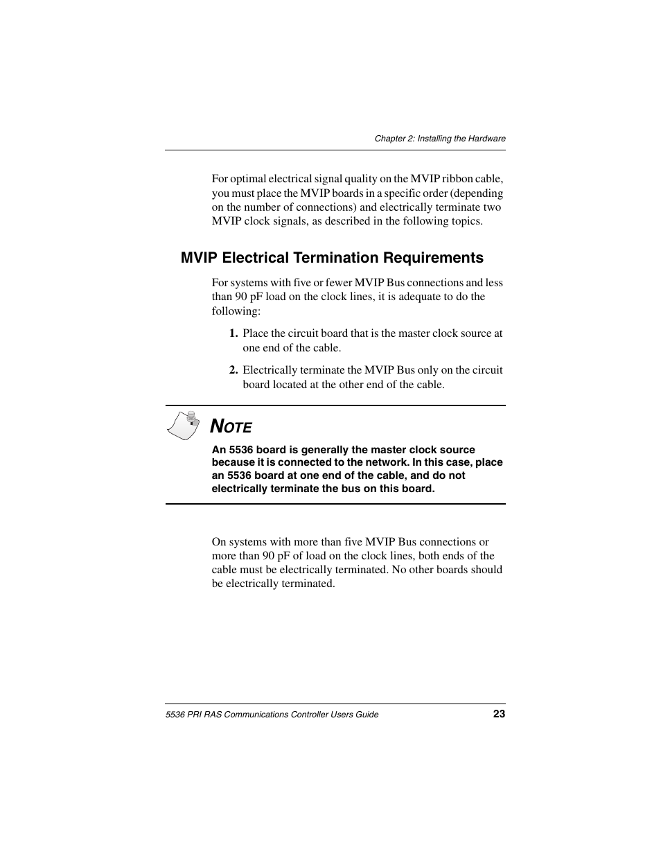 Mvip electrical termination requirements | Interphase Tech RAS Communications Controller 5536 User Manual | Page 43 / 244