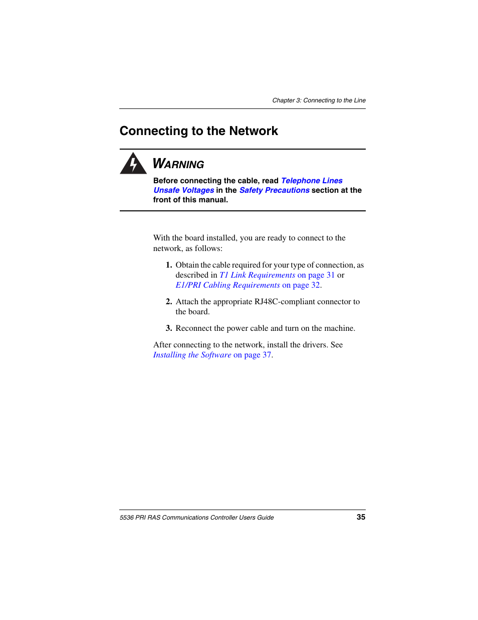 Connecting to the network | Interphase Tech RAS Communications Controller 5536 User Manual | Page 55 / 244