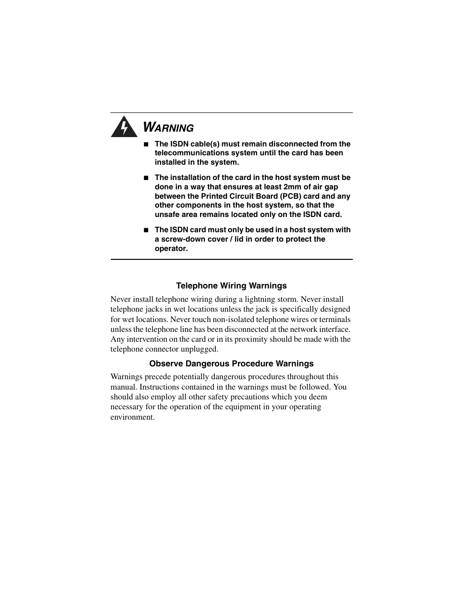Arning | Interphase Tech RAS Communications Controller 5536 User Manual | Page 6 / 244