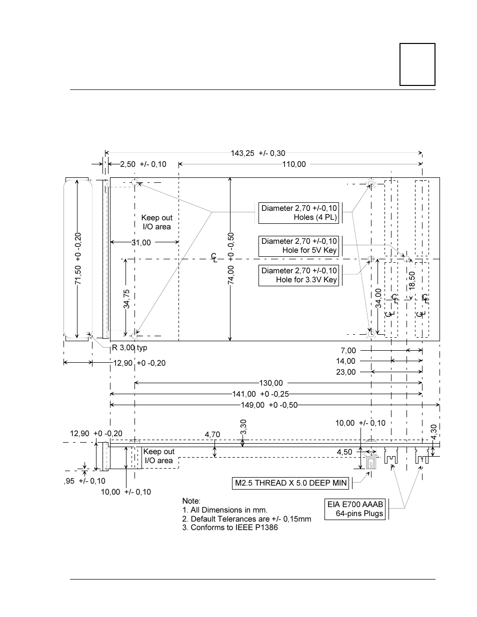 Mechanical information, Pmc card dimensions, Appendix a | Amechanical information | Interphase Tech 4538 User Manual | Page 135 / 149