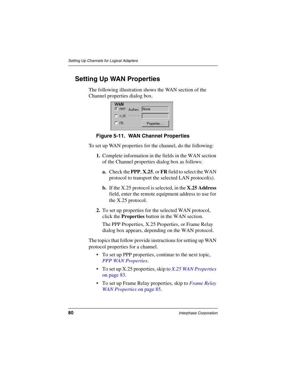 Setting up wan properties | Interphase Tech iSPAN User Manual | Page 100 / 236