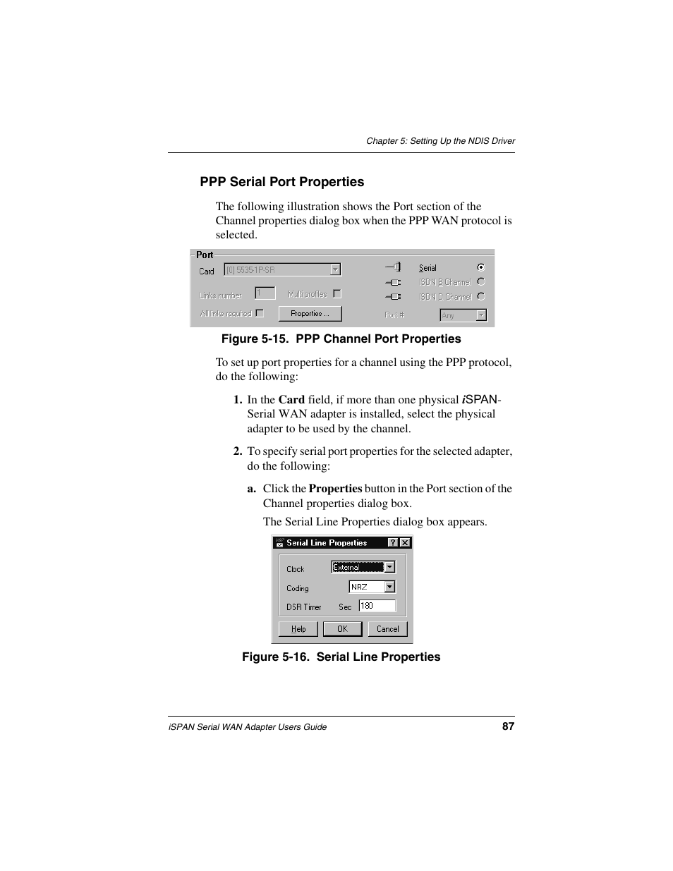 Ppp serial port properties | Interphase Tech iSPAN User Manual | Page 107 / 236