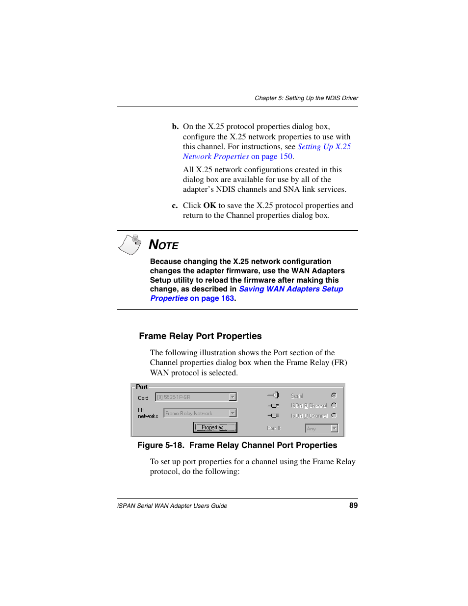 Frame relay port properties, Frame | Interphase Tech iSPAN User Manual | Page 109 / 236