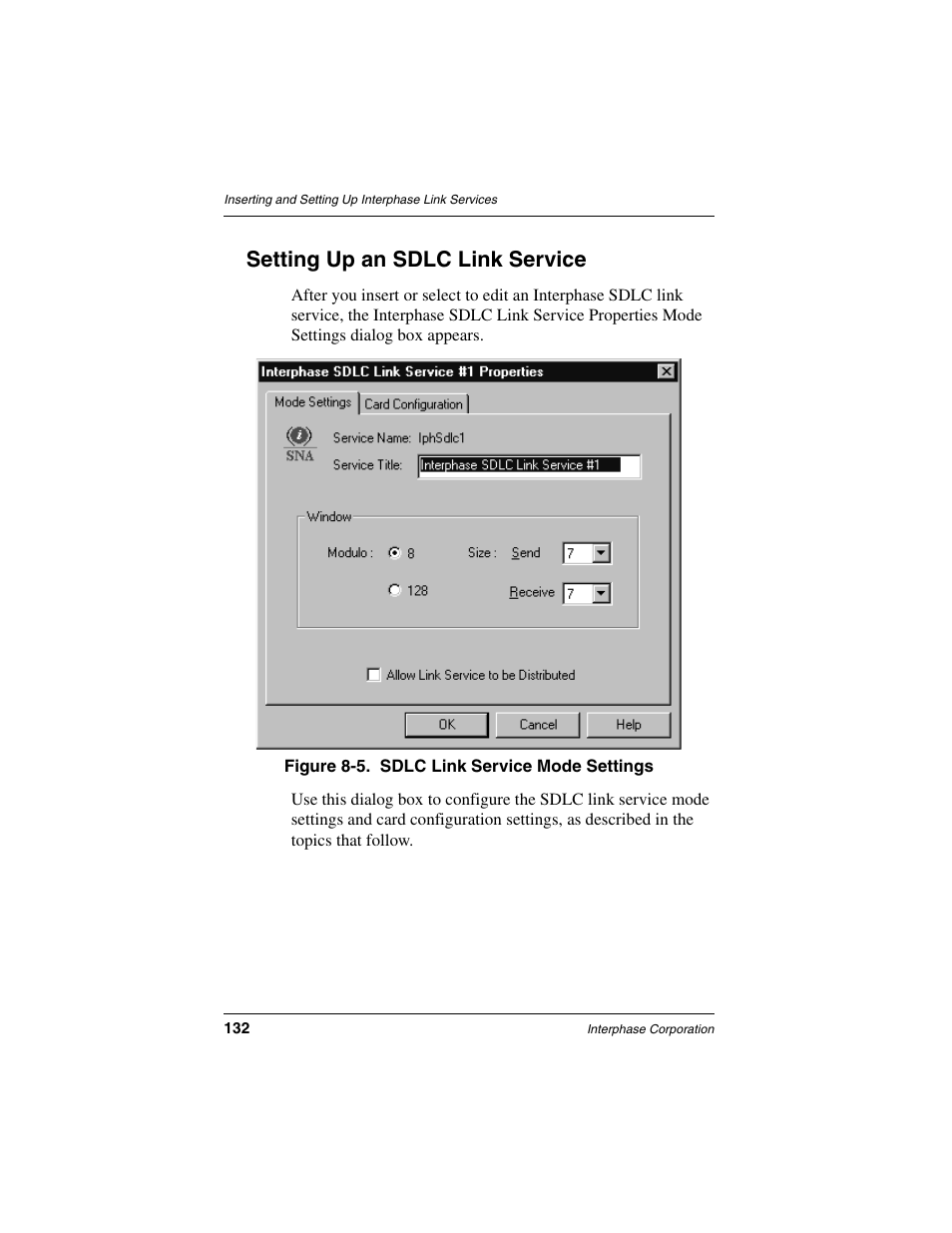 Setting up an sdlc link service, Setting up an, Setting up an sdlc | Interphase Tech iSPAN User Manual | Page 152 / 236