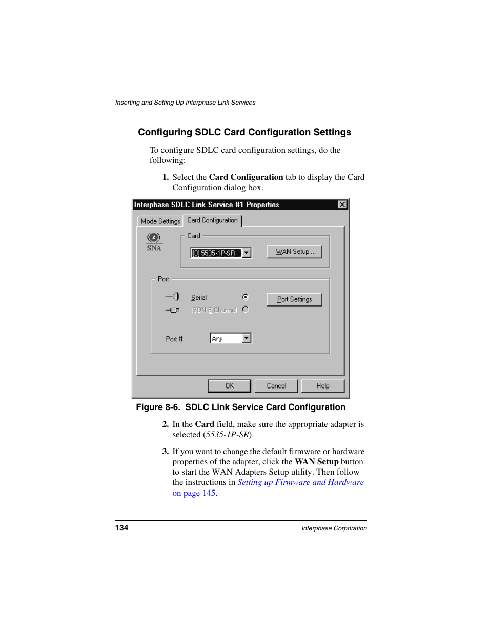 Configuring sdlc card configuration settings | Interphase Tech iSPAN User Manual | Page 154 / 236