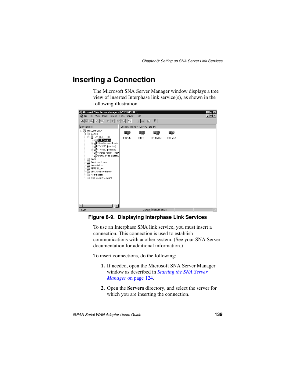 Inserting a connection, Inserting a connection on | Interphase Tech iSPAN User Manual | Page 159 / 236