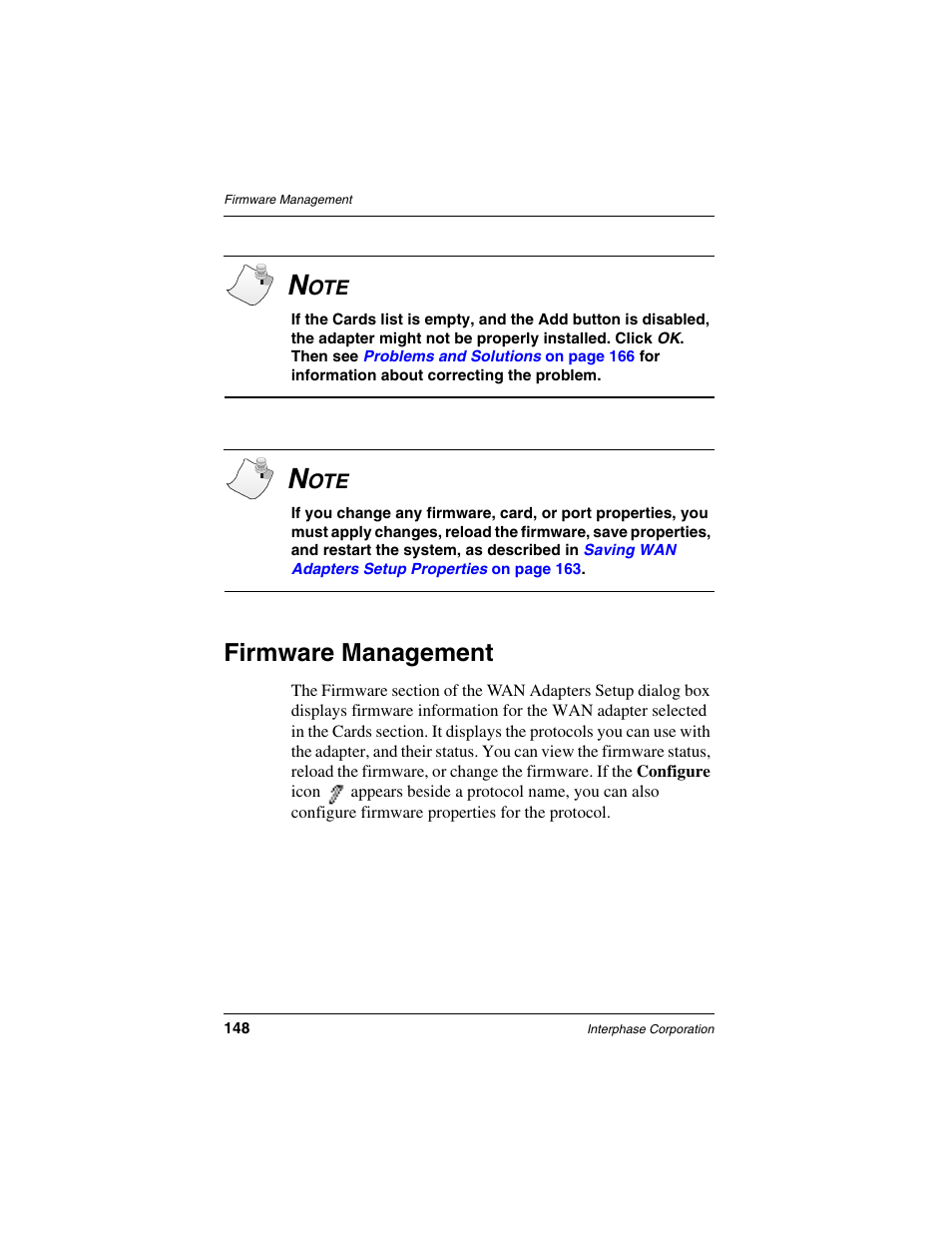 Firmware management | Interphase Tech iSPAN User Manual | Page 168 / 236