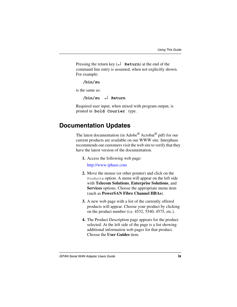 Documentation updates | Interphase Tech iSPAN User Manual | Page 19 / 236