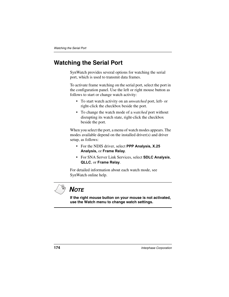 Watching the serial port | Interphase Tech iSPAN User Manual | Page 194 / 236