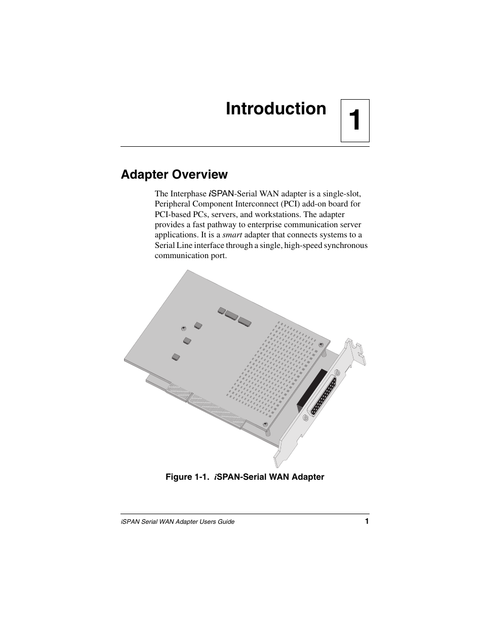 Introduction, Adapter overview, Chapter 1 | 1introduction | Interphase Tech iSPAN User Manual | Page 21 / 236