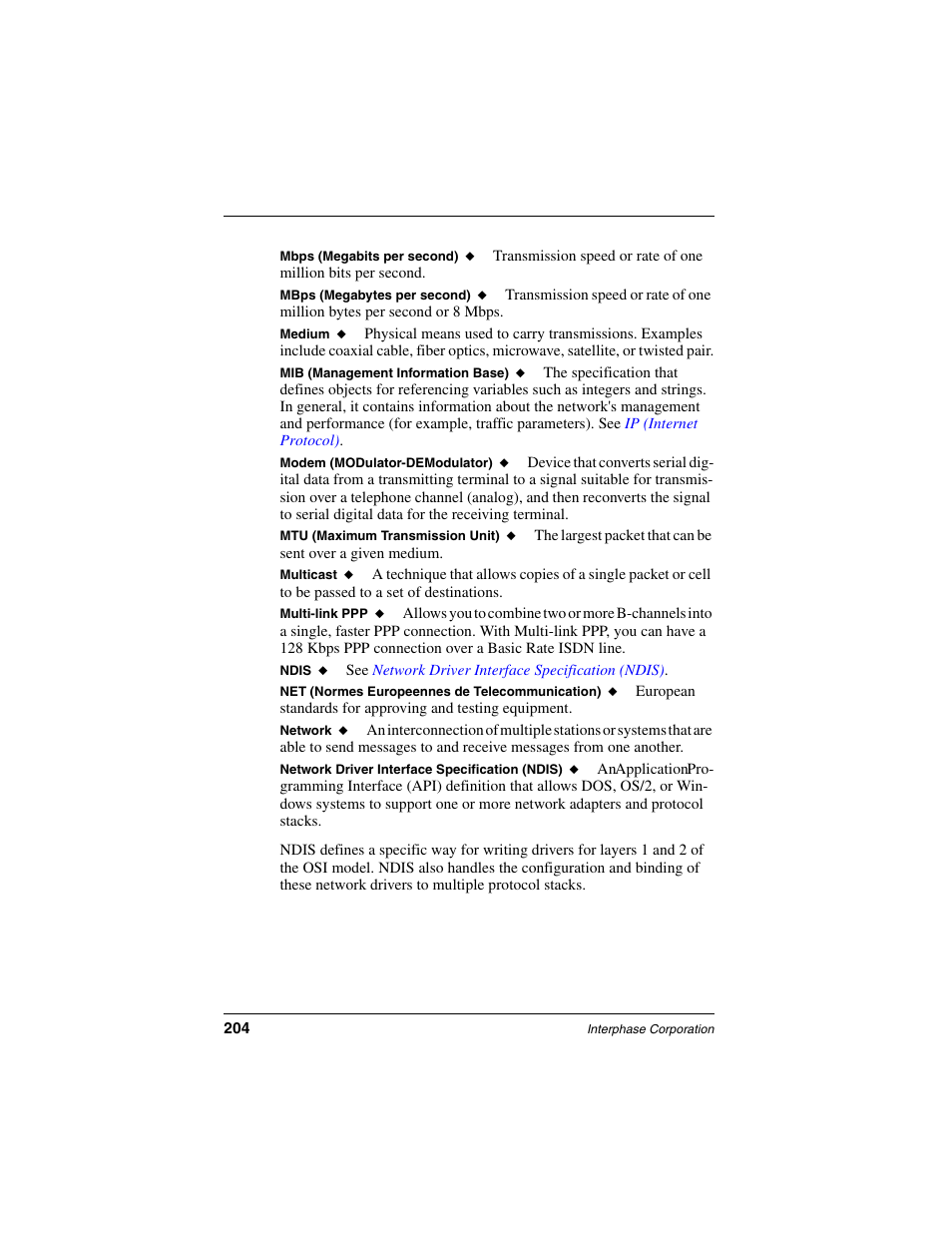 Net (normes europeennes de telecommunication) | Interphase Tech iSPAN User Manual | Page 224 / 236
