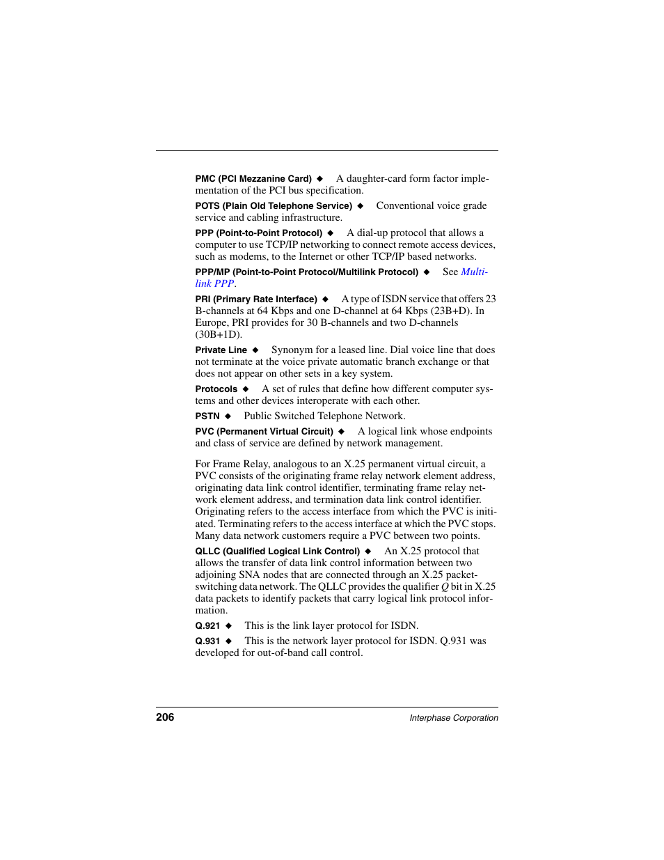 Pri (primary rate interface) | Interphase Tech iSPAN User Manual | Page 226 / 236