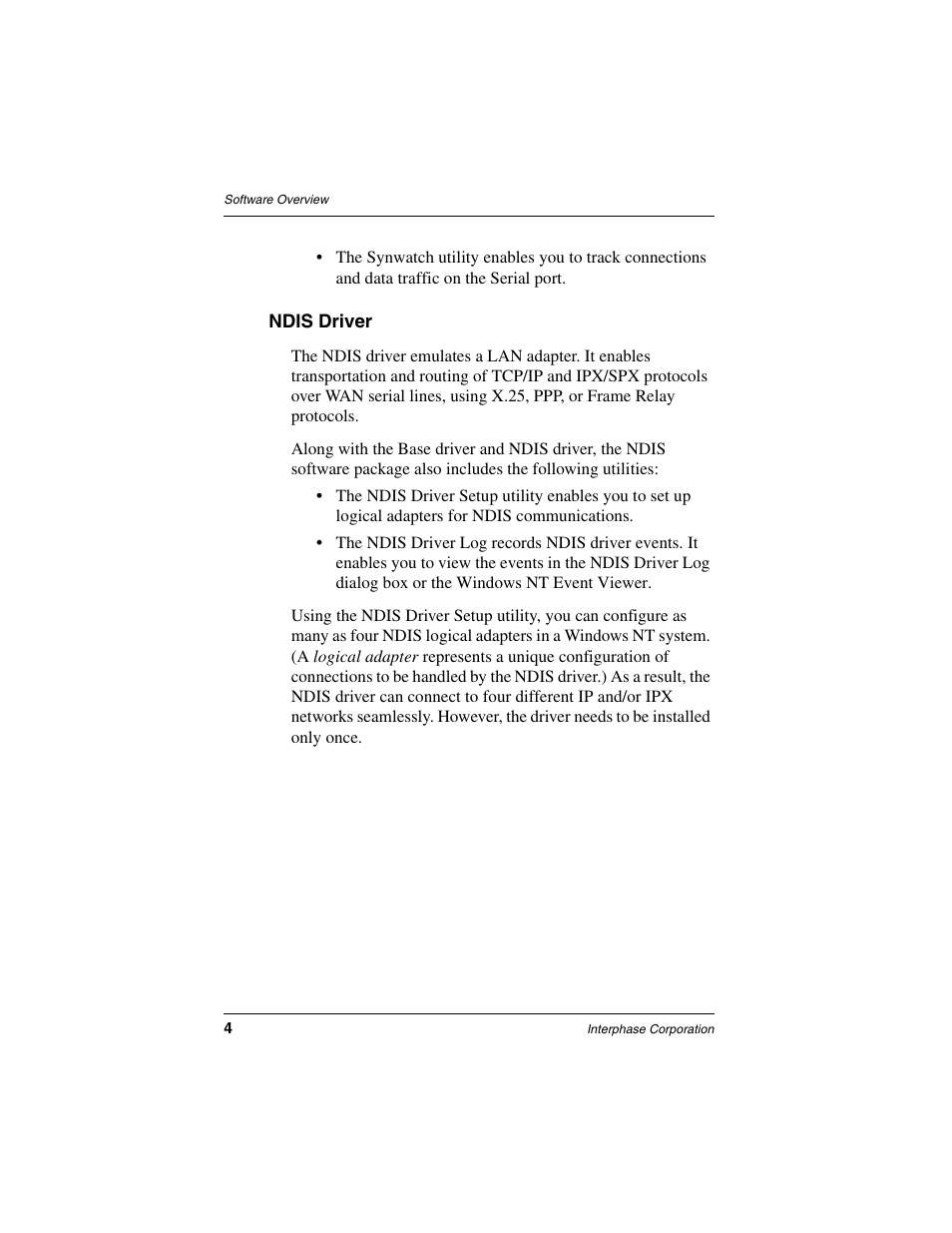Ndis driver | Interphase Tech iSPAN User Manual | Page 24 / 236