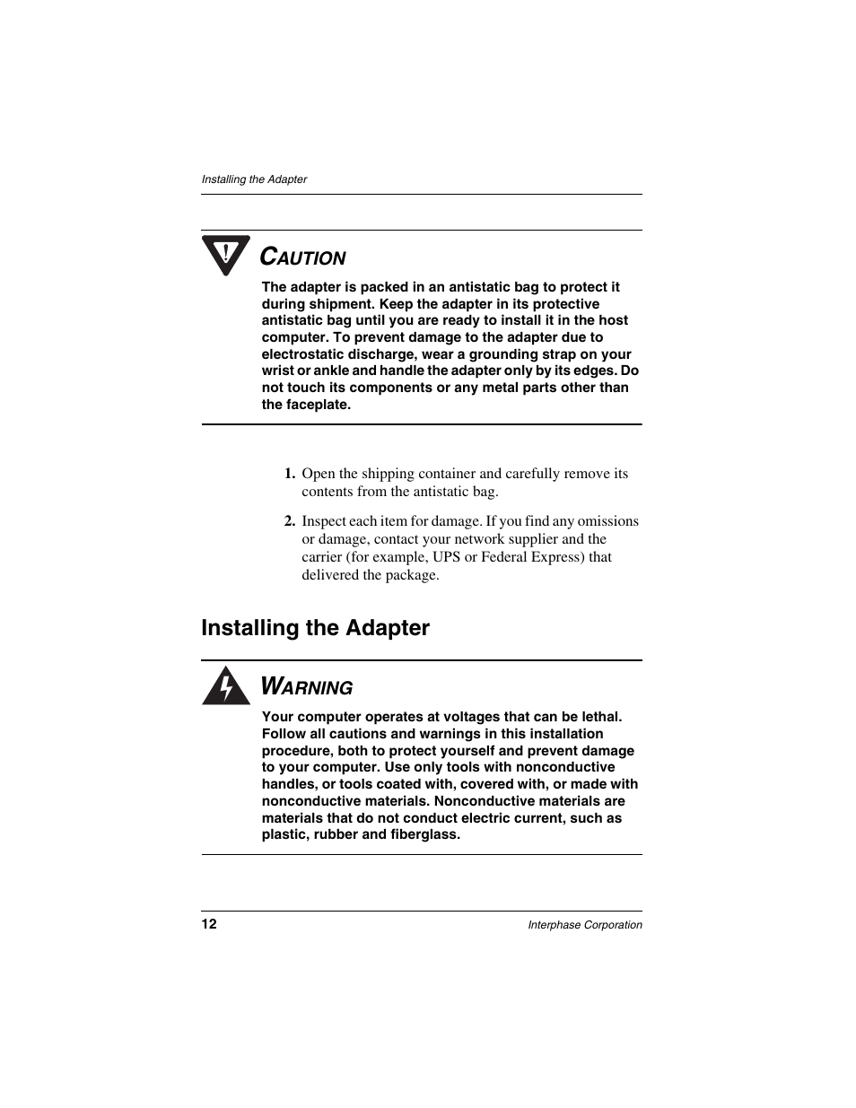 Installing the adapter | Interphase Tech iSPAN User Manual | Page 32 / 236