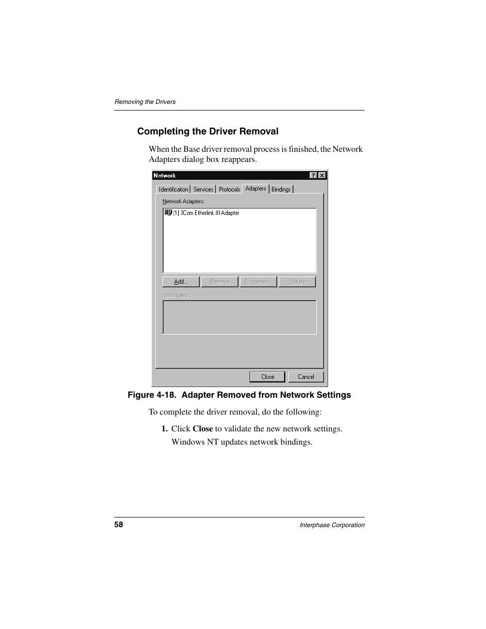 Completing the driver removal, Then skip to, Completing the driver removal on | Interphase Tech iSPAN User Manual | Page 78 / 236