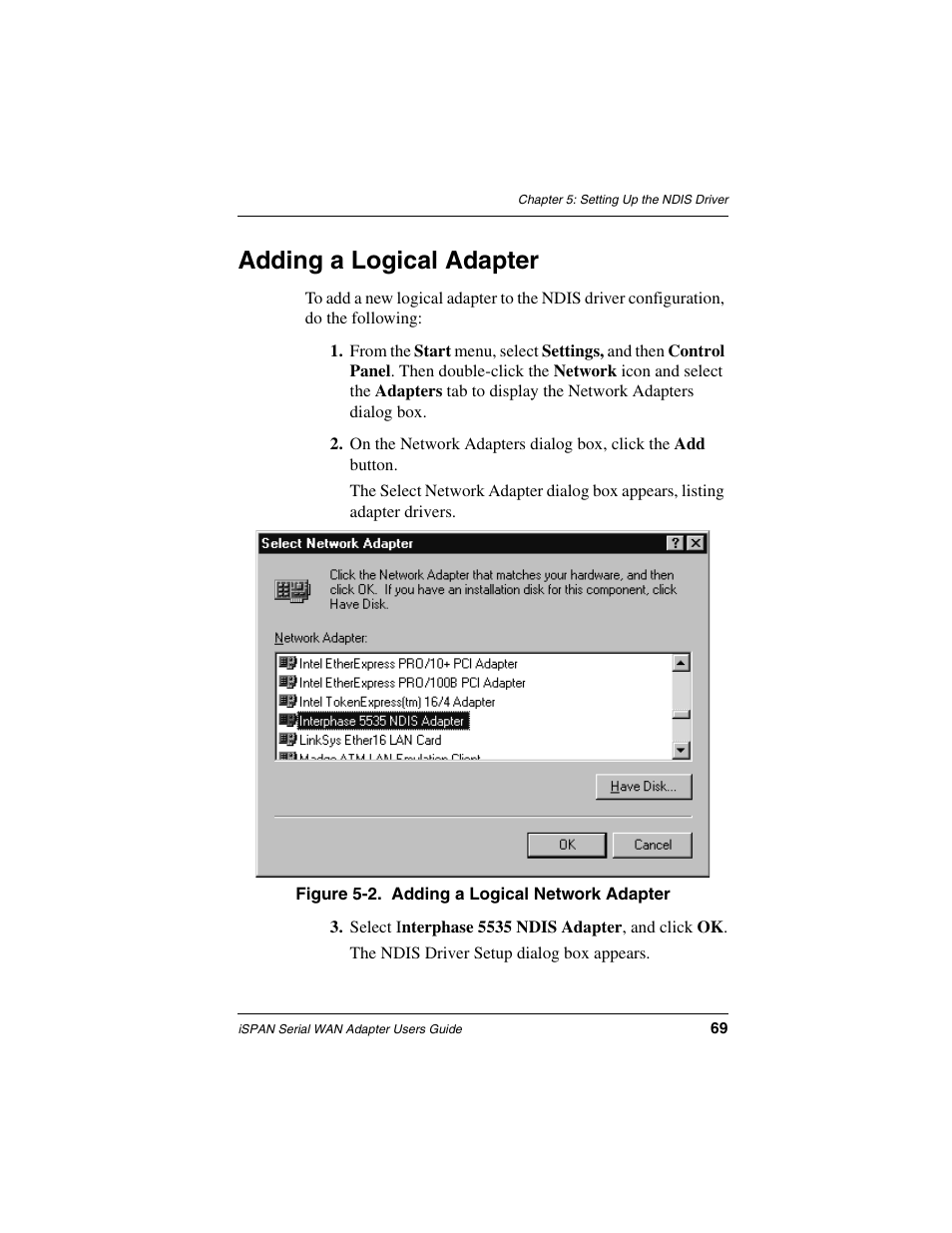 Adding a logical adapter | Interphase Tech iSPAN User Manual | Page 89 / 236