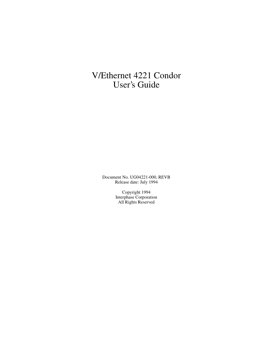 Interphase Tech CONDOR 4221 User Manual | 124 pages