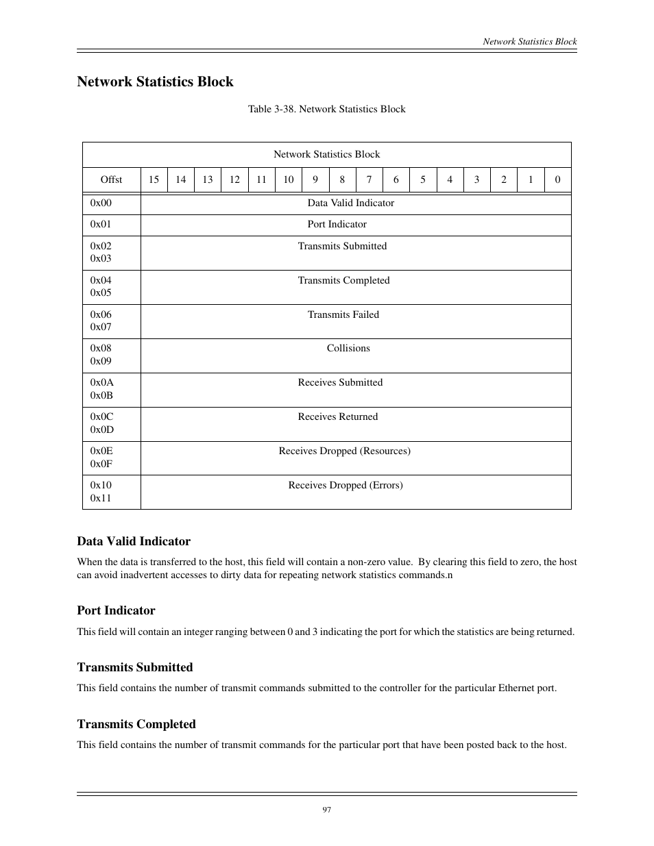 Network statistics block | Interphase Tech CONDOR 4221 User Manual | Page 109 / 124