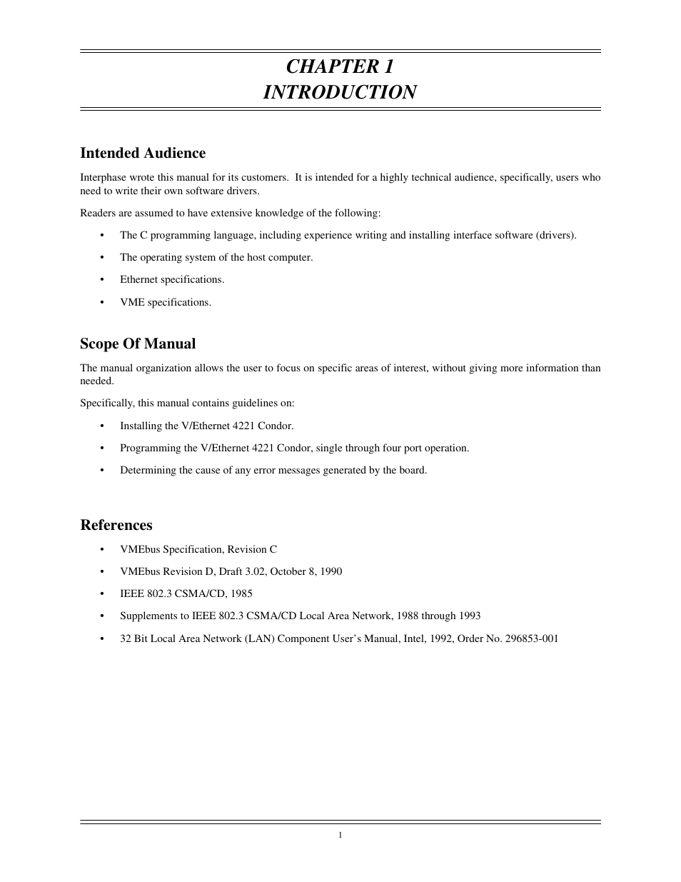 Chapter 1 introduction, Intended audience, Scope of manual | References | Interphase Tech CONDOR 4221 User Manual | Page 13 / 124