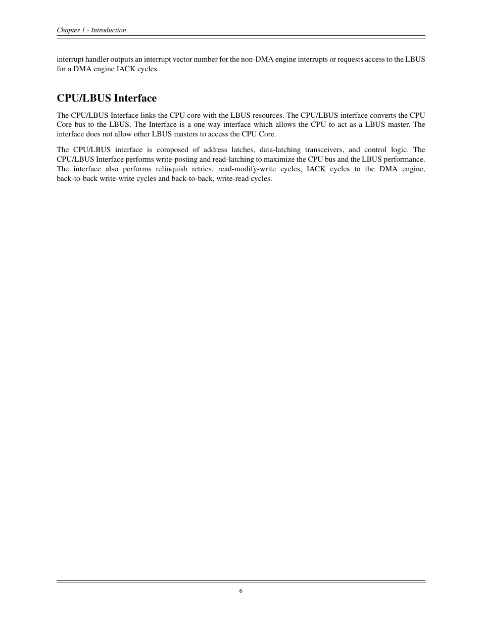 Cpu/lbus interface | Interphase Tech CONDOR 4221 User Manual | Page 18 / 124