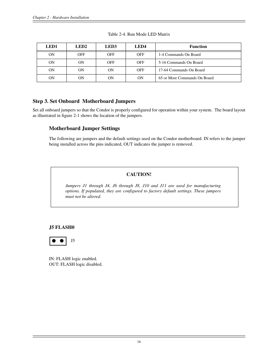 Step 3. set onboard motherboard jumpers | Interphase Tech CONDOR 4221 User Manual | Page 28 / 124
