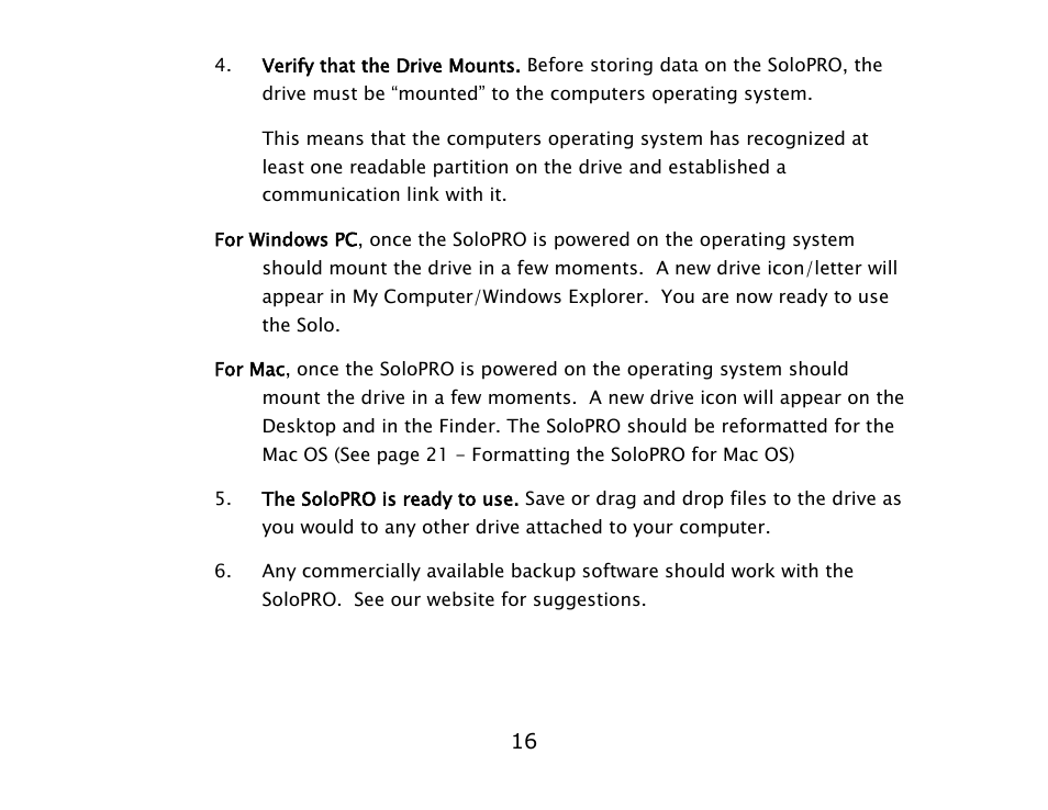 ioSafe SoloPRO eSATA/USB 2.0 User Manual | Page 16 / 27