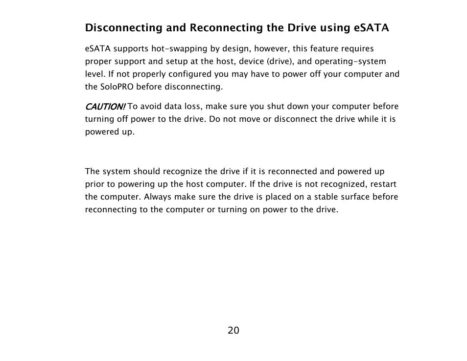 ioSafe SoloPRO eSATA/USB 2.0 User Manual | Page 20 / 27