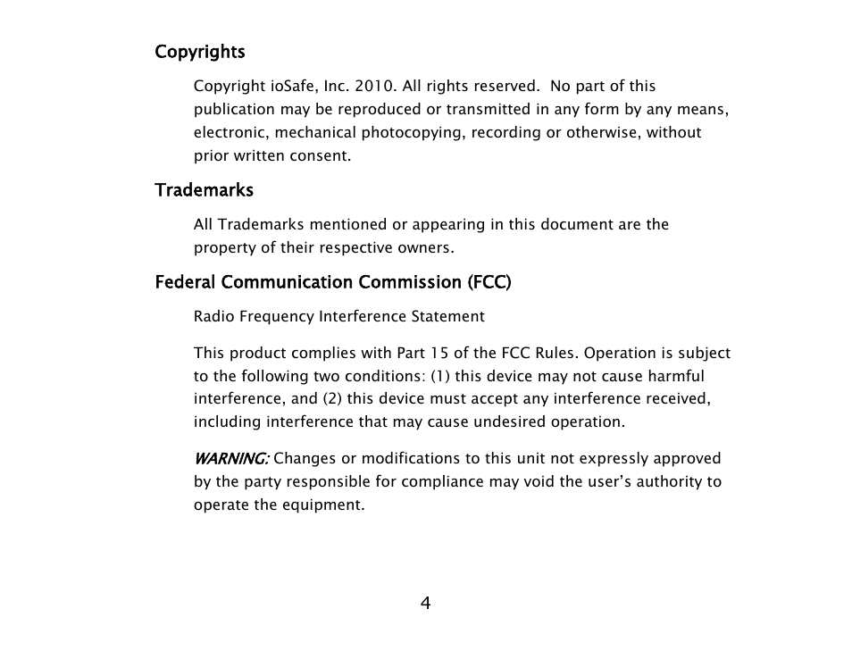 ioSafe SoloPRO eSATA/USB 2.0 User Manual | Page 4 / 27