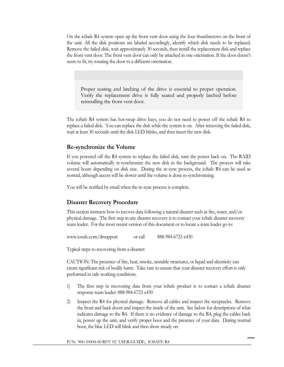 Re-synchronize the volume, Disaster recovery procedure | ioSafe R4 User Manual | Page 102 / 113