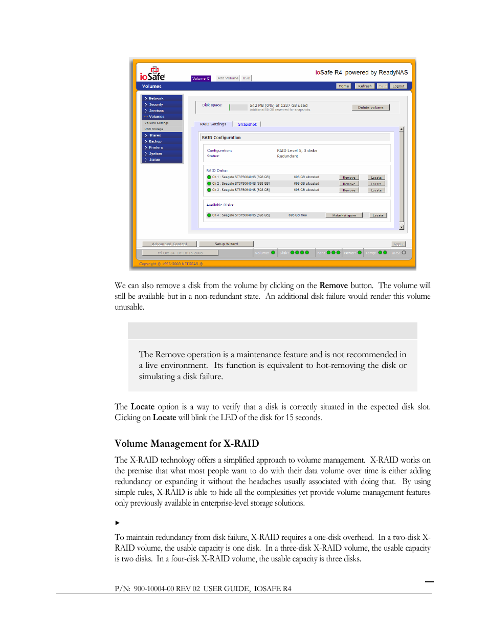 Volume management for x-raid | ioSafe R4 User Manual | Page 41 / 113