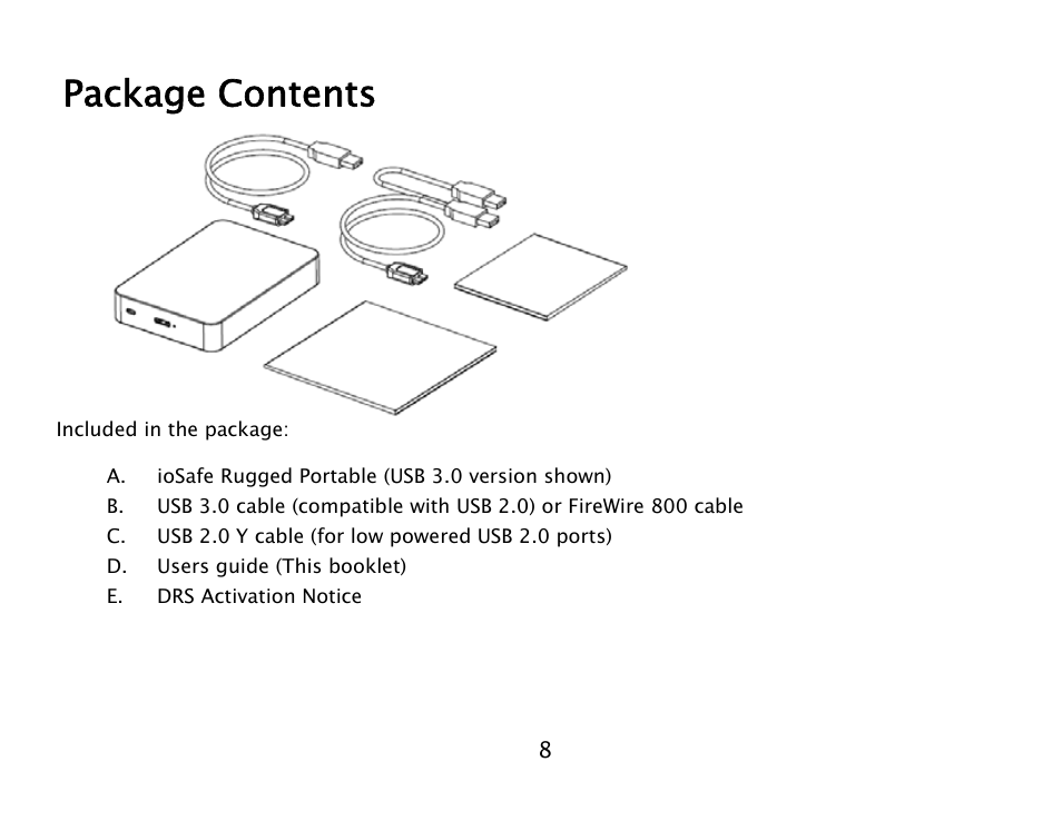 Package contents | ioSafe 910-11011-00 User Manual | Page 8 / 26
