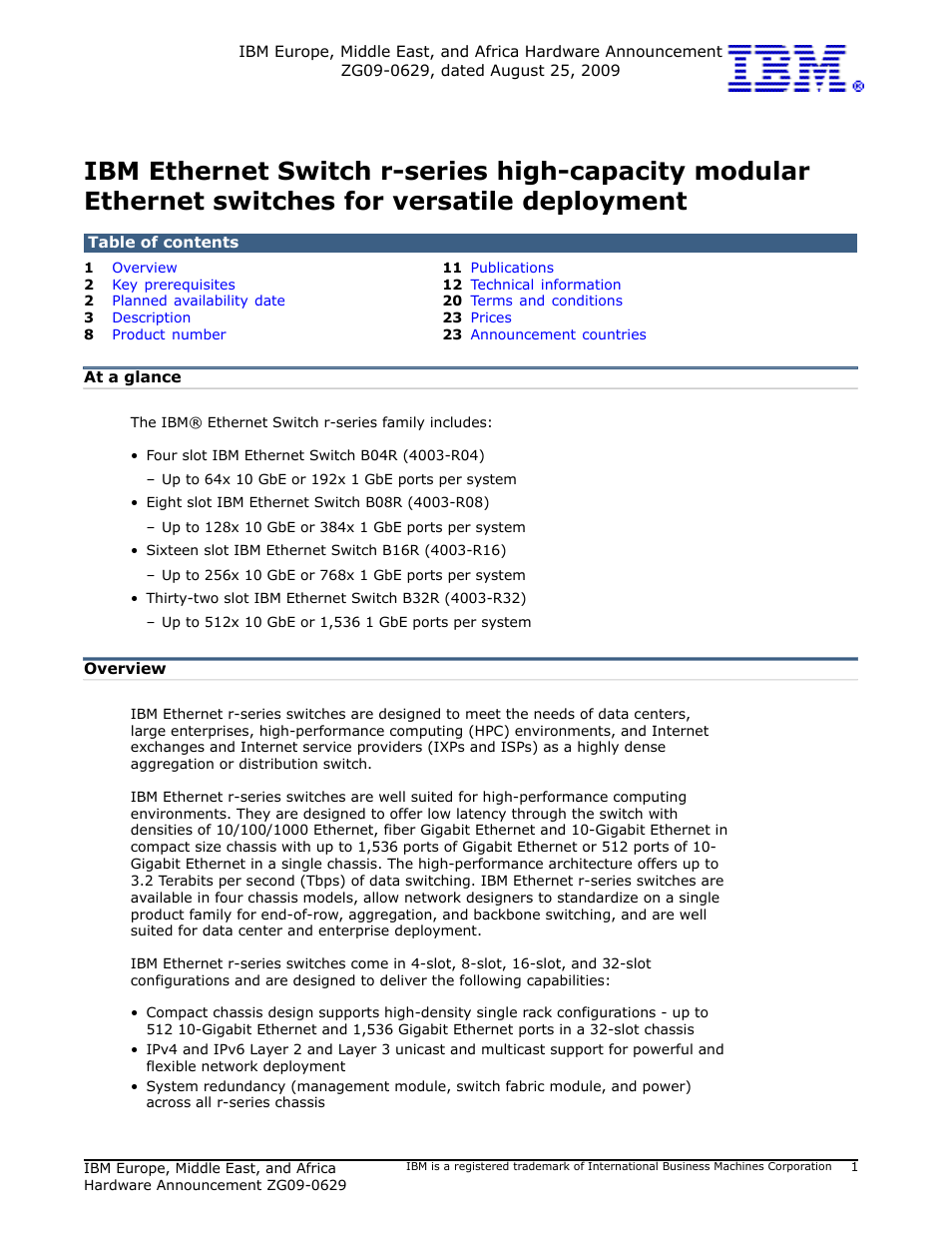 IBM ZG09-0629 User Manual | 24 pages