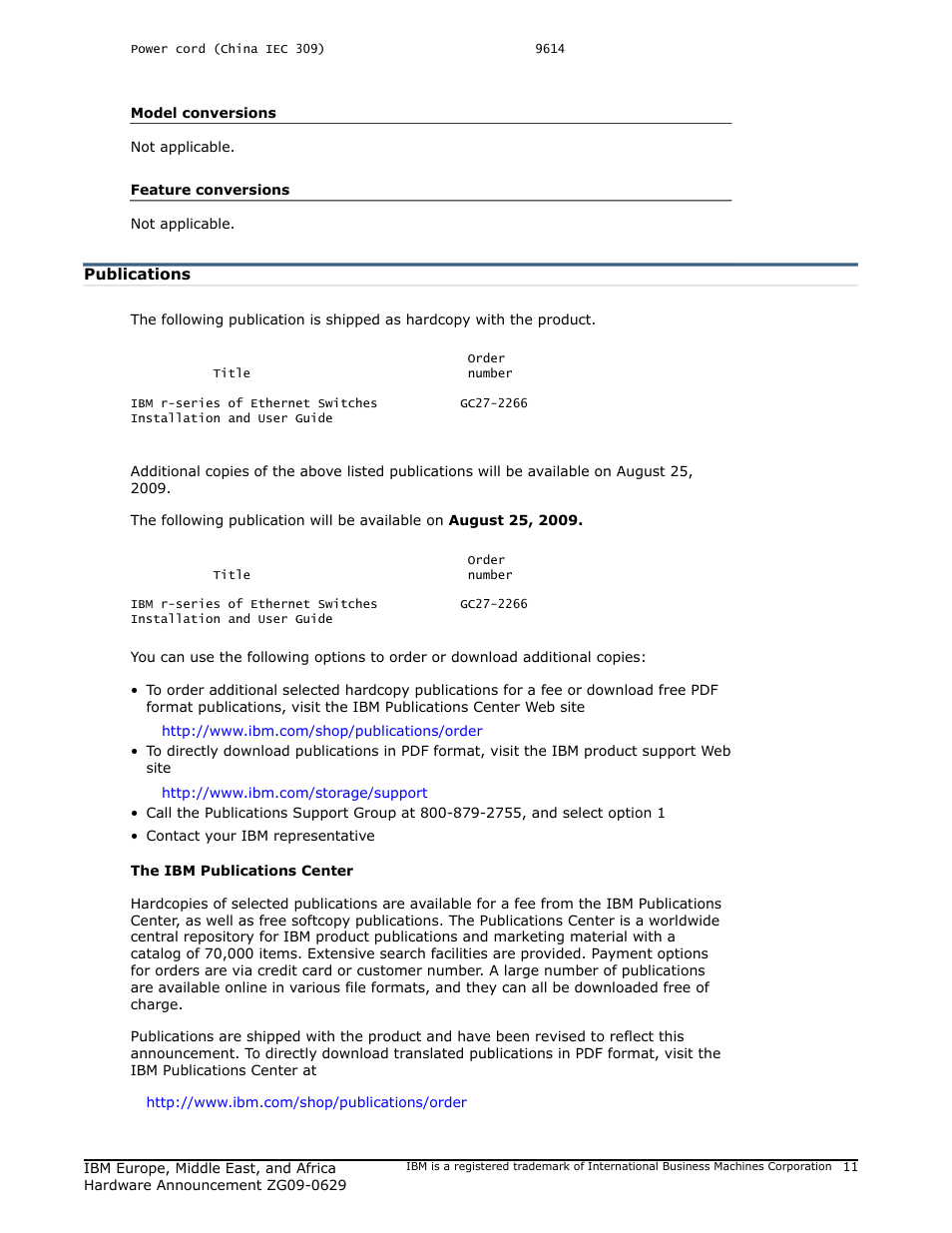 Publications | IBM ZG09-0629 User Manual | Page 11 / 24