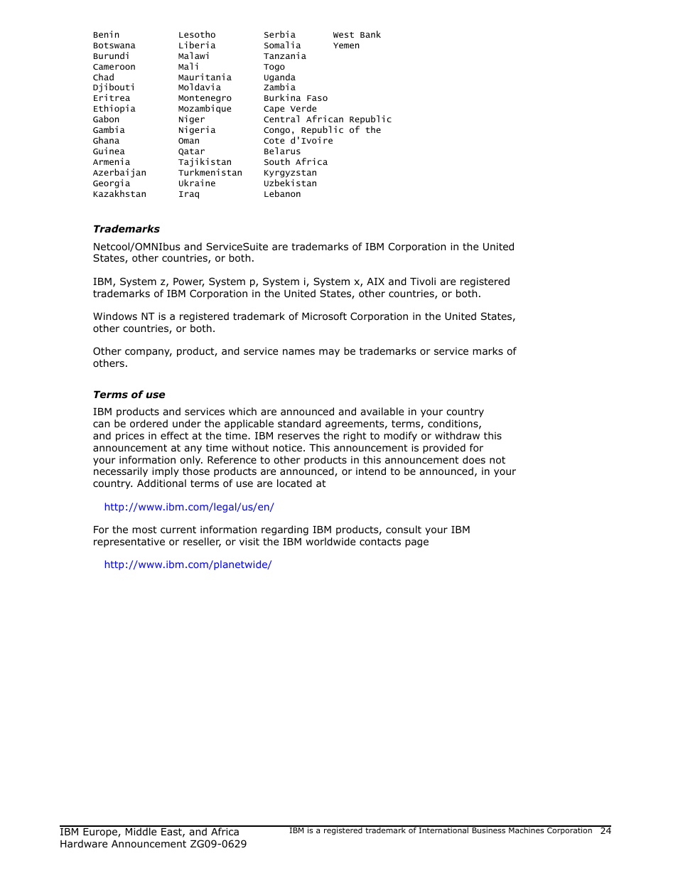 IBM ZG09-0629 User Manual | Page 24 / 24