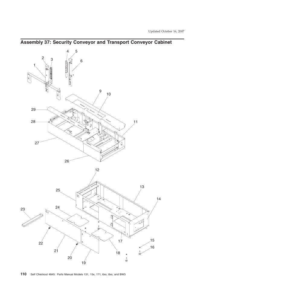 Assembly, Security, Conveyor | Transport, Cabinet | IBM 8xx User Manual | Page 122 / 156