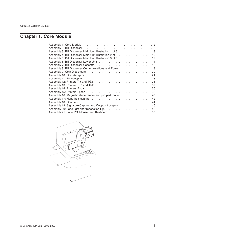 Chapter 1. core module, Chapter, Core | Module | IBM 8xx User Manual | Page 13 / 156