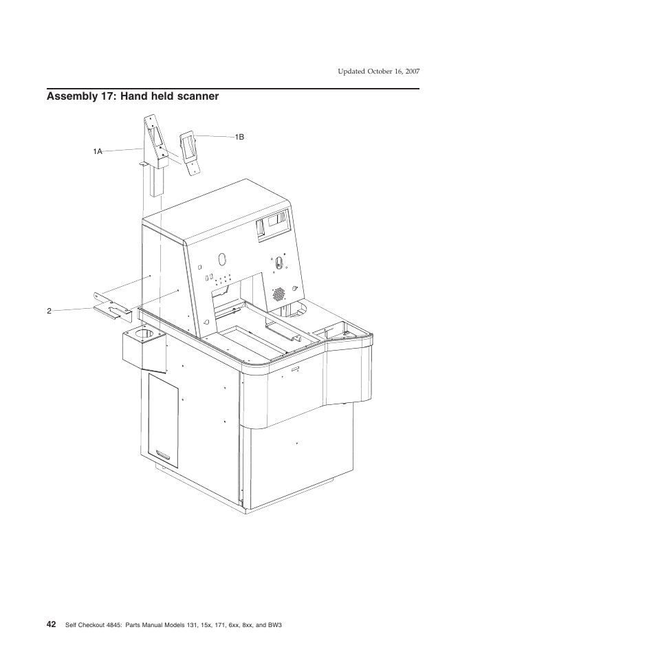 Assembly 17: hand held scanner, Assembly, Hand | Held, Scanner | IBM 8xx User Manual | Page 54 / 156