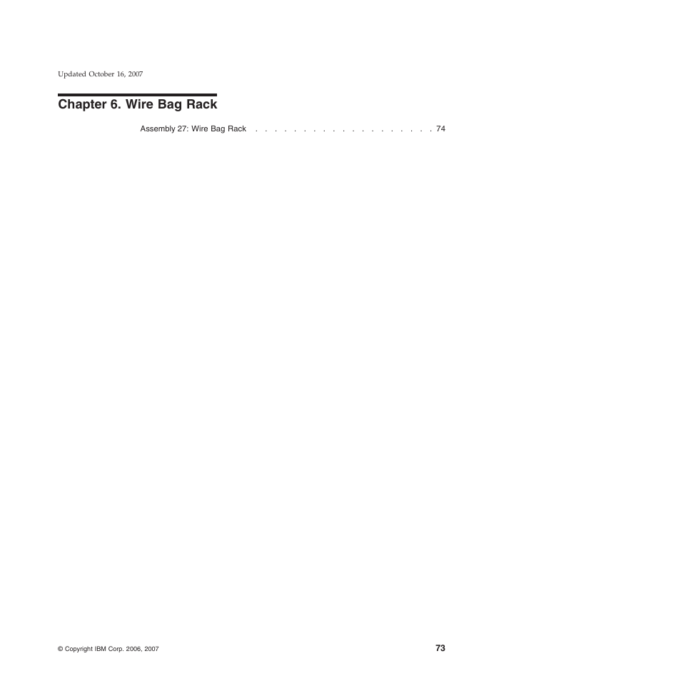 Chapter 6. wire bag rack, Chapter, Wire | Rack | IBM 8xx User Manual | Page 85 / 156