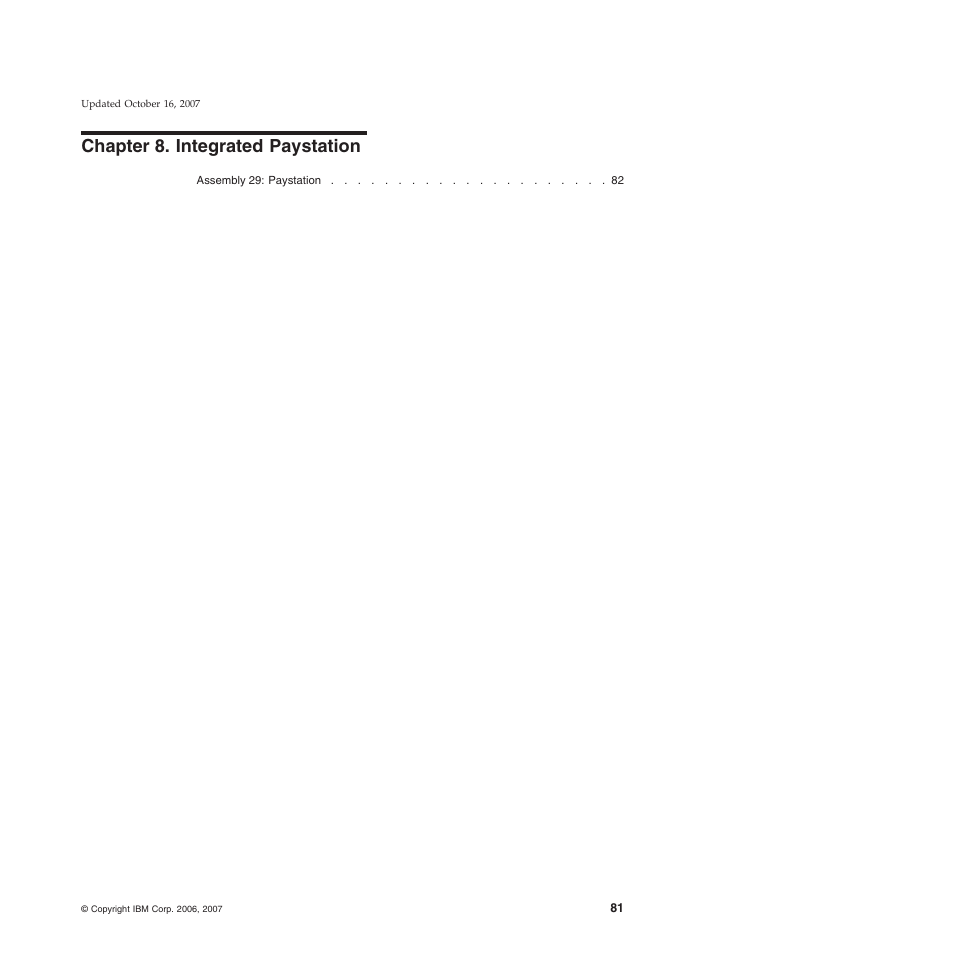Chapter 8. integrated paystation, Chapter, Integrated | Paystation | IBM 8xx User Manual | Page 93 / 156