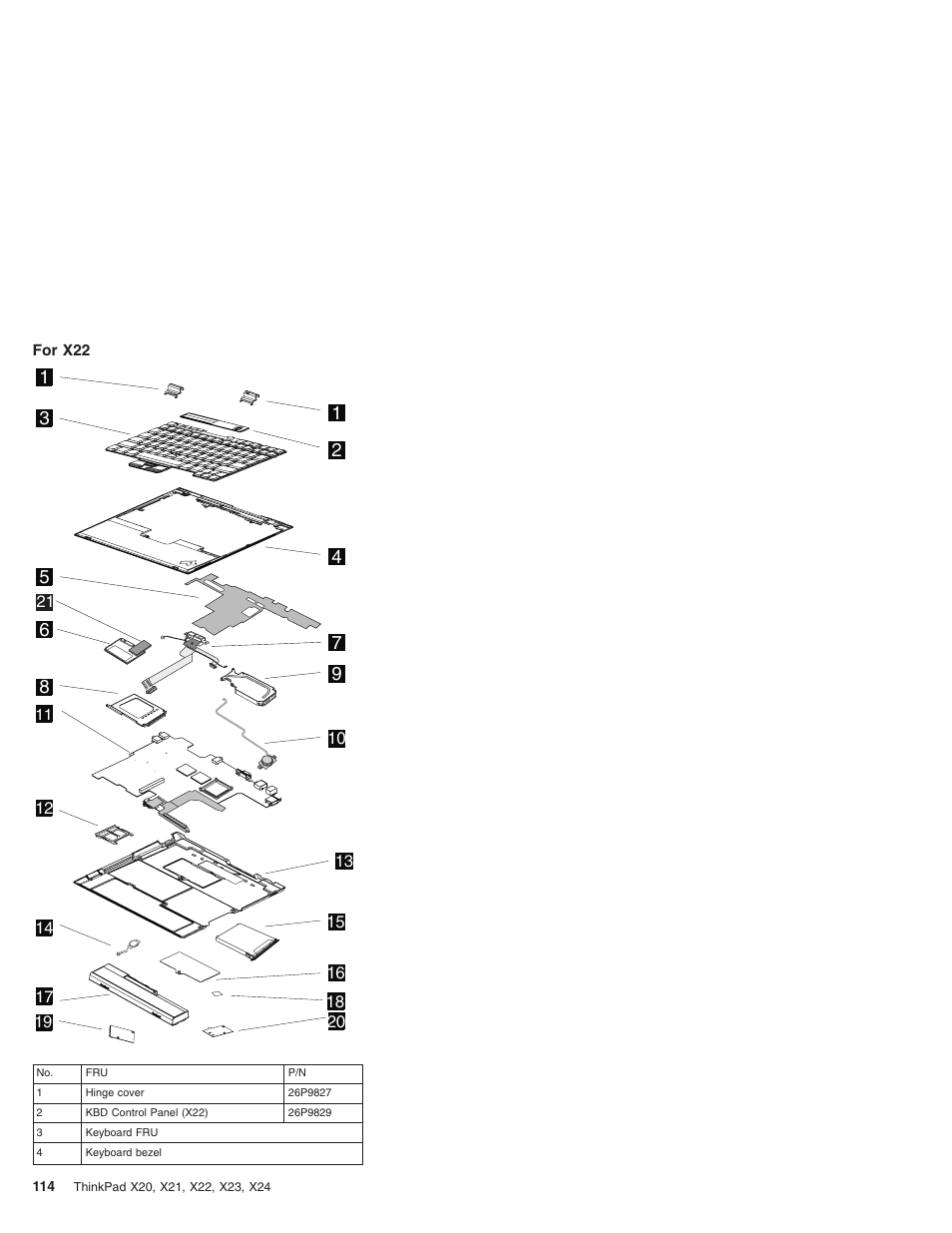 For x22 | IBM X23 User Manual | Page 118 / 141