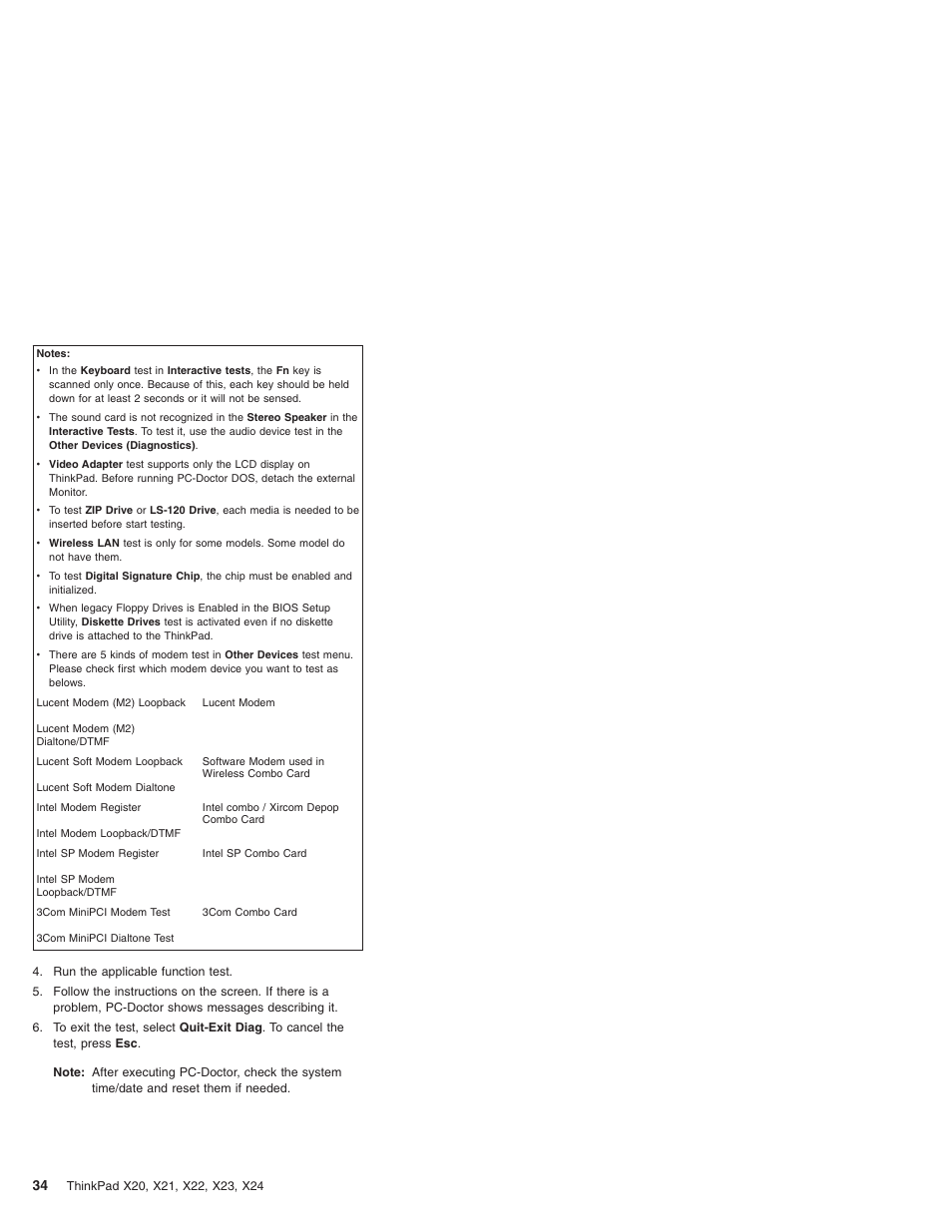 Testing the computer | IBM X23 User Manual | Page 38 / 141