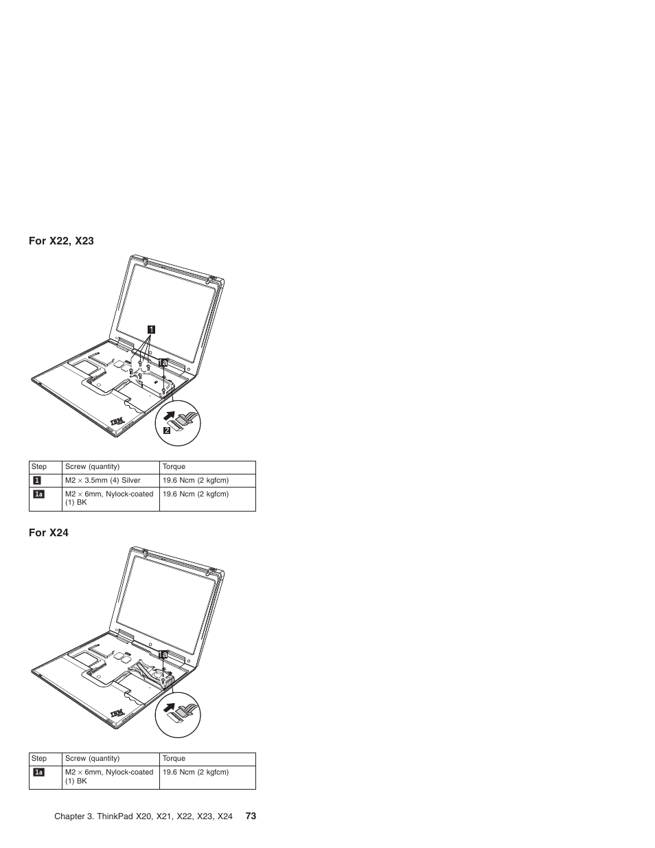 For x22, x23, For x24 | IBM X23 User Manual | Page 77 / 141