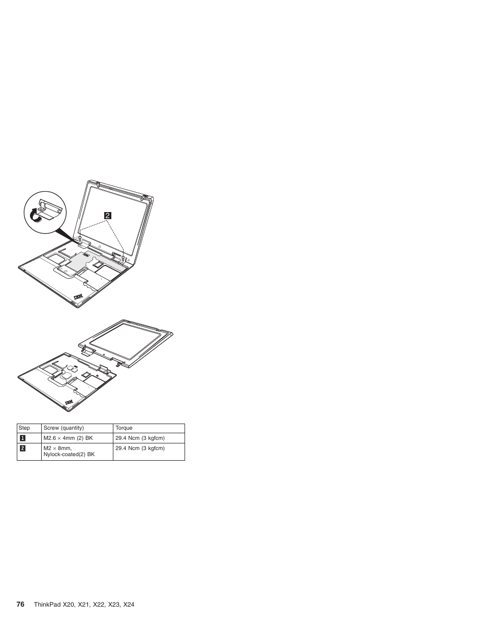 For x20, x21, 2thi nkp ad | IBM X23 User Manual | Page 80 / 141