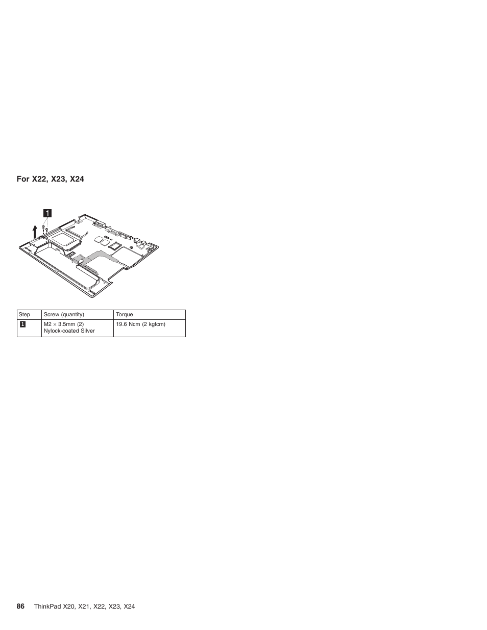 For x22, x23, x24 | IBM X23 User Manual | Page 90 / 141